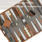 Vovotuzzi 15'' Backgammon Game Brown Backgammon Sets For Adults Leather Travel Backgammon Sets 2 Player Backgammon Board Game Fo