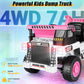 Hikole Kids Ride On Dump Truck With Remote Control, 4Wd Dump Truck With 12V 7Ah Battery, Electric Dump Bed,Shovel, Bluetooth, Music Player, Electric Cars For Girls, White & Pink