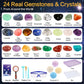 Qlkunla Gemstones Dig Kit, Excavate 24 Real Gems In Solar System Stem Educational Space Toys For Boys & Girls Archaeology Geolog