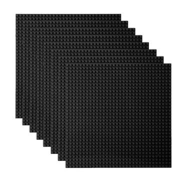 Lvhero Classic Baseplates Building Plates For Building Bricks 100% Compatible With All Major Brands-Baseplate, 10In X 10In, Pack Of 8 (Black)