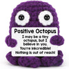 Inspirational Positive Crochet Animals Octopus Gifts Valentines Day Gifts for Kids Her Handmade Emotional Cheer Up Support Menta