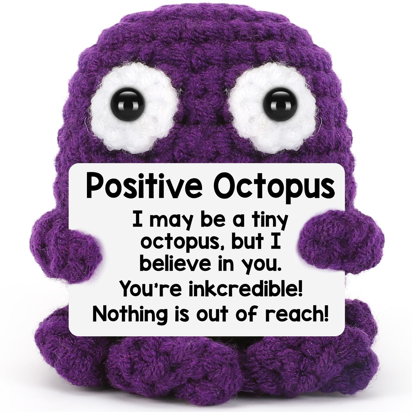 Inspirational Positive Crochet Animals Octopus Gifts Valentines Day Gifts for Kids Her Handmade Emotional Cheer Up Support Menta