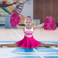 Jenpen Cheerleader Costume Cheerleading Outfit Dress Cheer Uniform With Bow Halloween Dress Up Gifts(3-5 Years,Rose Red)