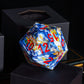 HDdais Large D20 Dice 55mm with Blue and White Porcelain Pattern, D20 Polyhedral Dice D&D 20 Sized Dice with Gift Case for Dunge