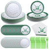 Zhehao 192 Pcs Golf Paper Plates and Napkins Set Golf Party Supplies Decorations 7 Inch 9 Inch Disposable Paper Plates Napkins a