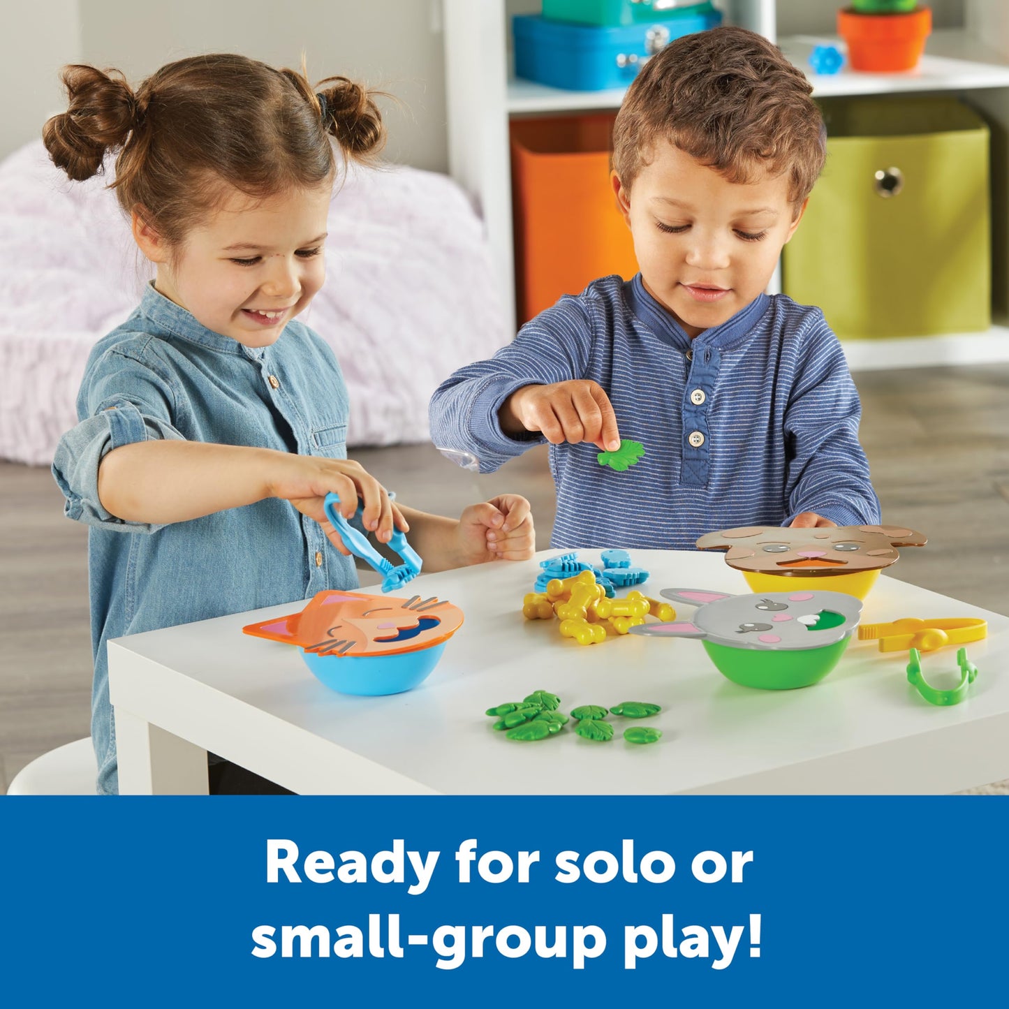 Learning Resources Fine Motor Feeding Friends, 39 Pieces, Ages 3+, Toddler Toys, Montessori Toys, Preschool Learning Activities