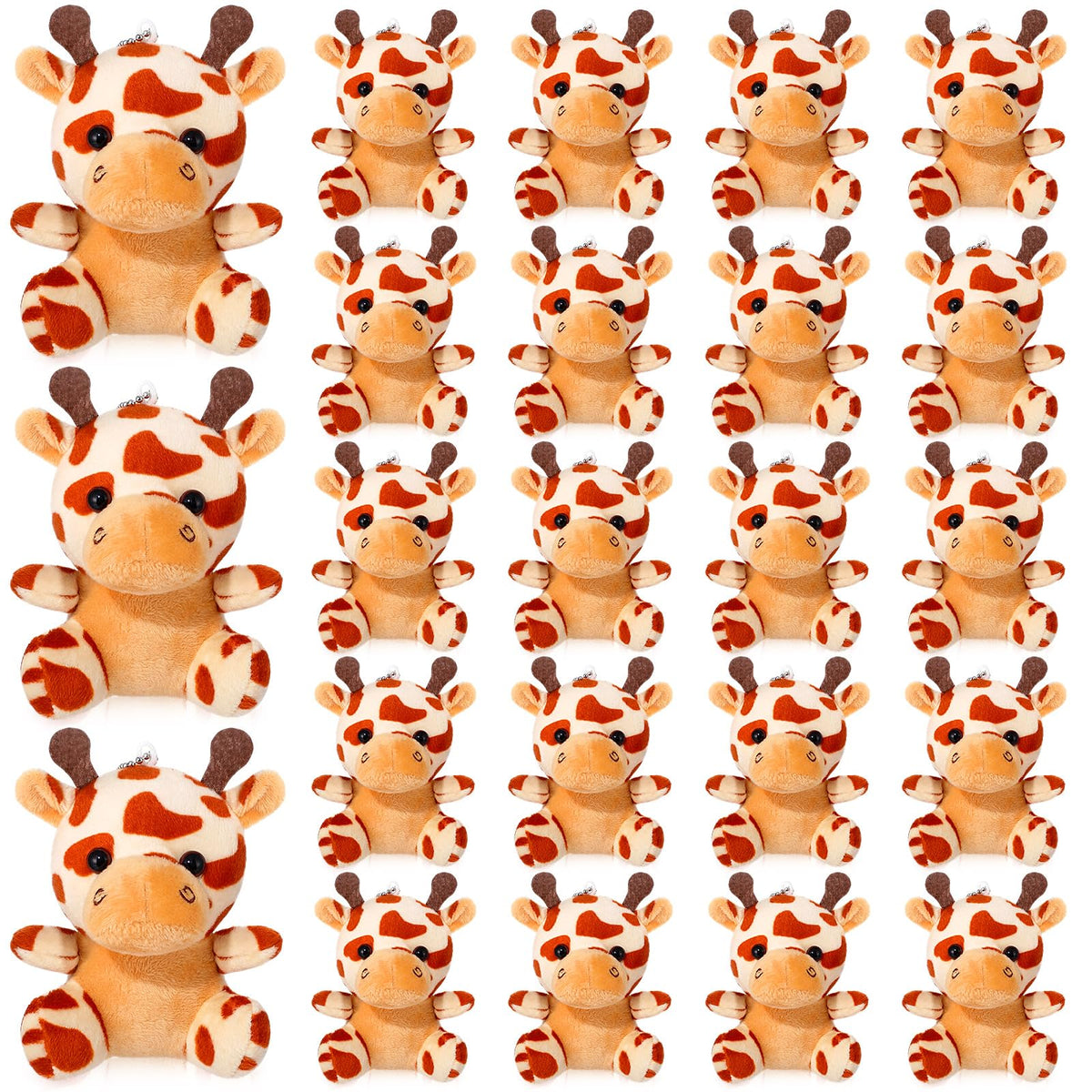 Soulchen 24 Pcs Giraffe Plush Stuffed Animals Sitting Wildlife Party Favors