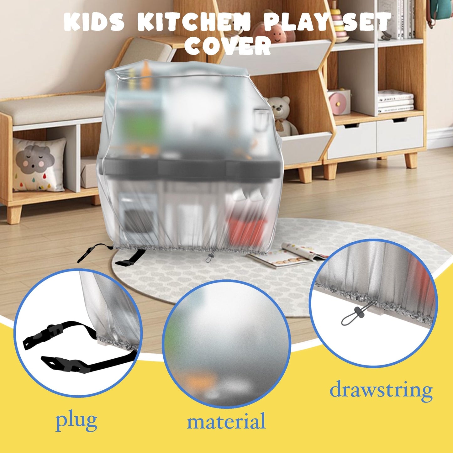 Kids Kitchen Playset Cover for Step2 Best Chefs, Transparent, Covered Kitchen Will not Be Forgotten,Cover Only