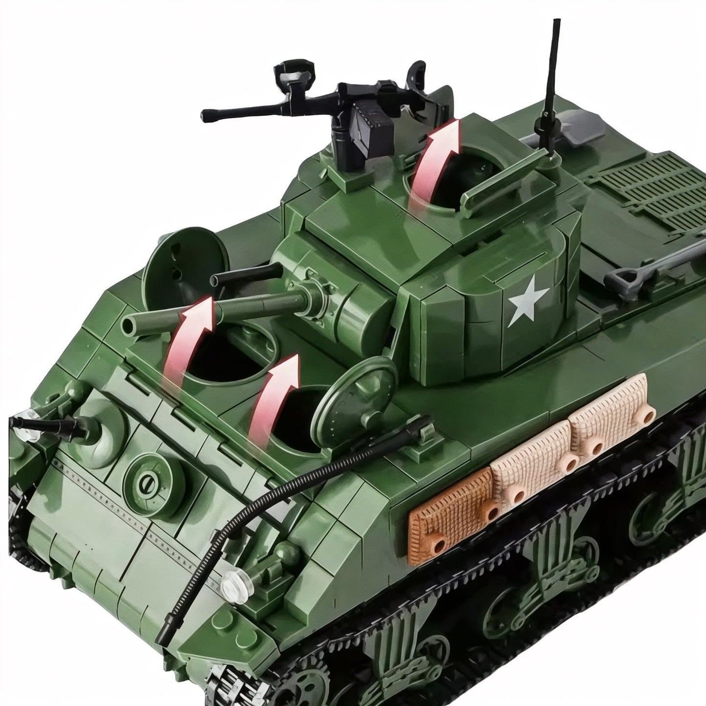 General Jim's 726-Piece M4A1 Sherman Tank Building Block Set - Detailed World War II Model with Rotating Turret  Printed Instructions  Compatible with Major Brands