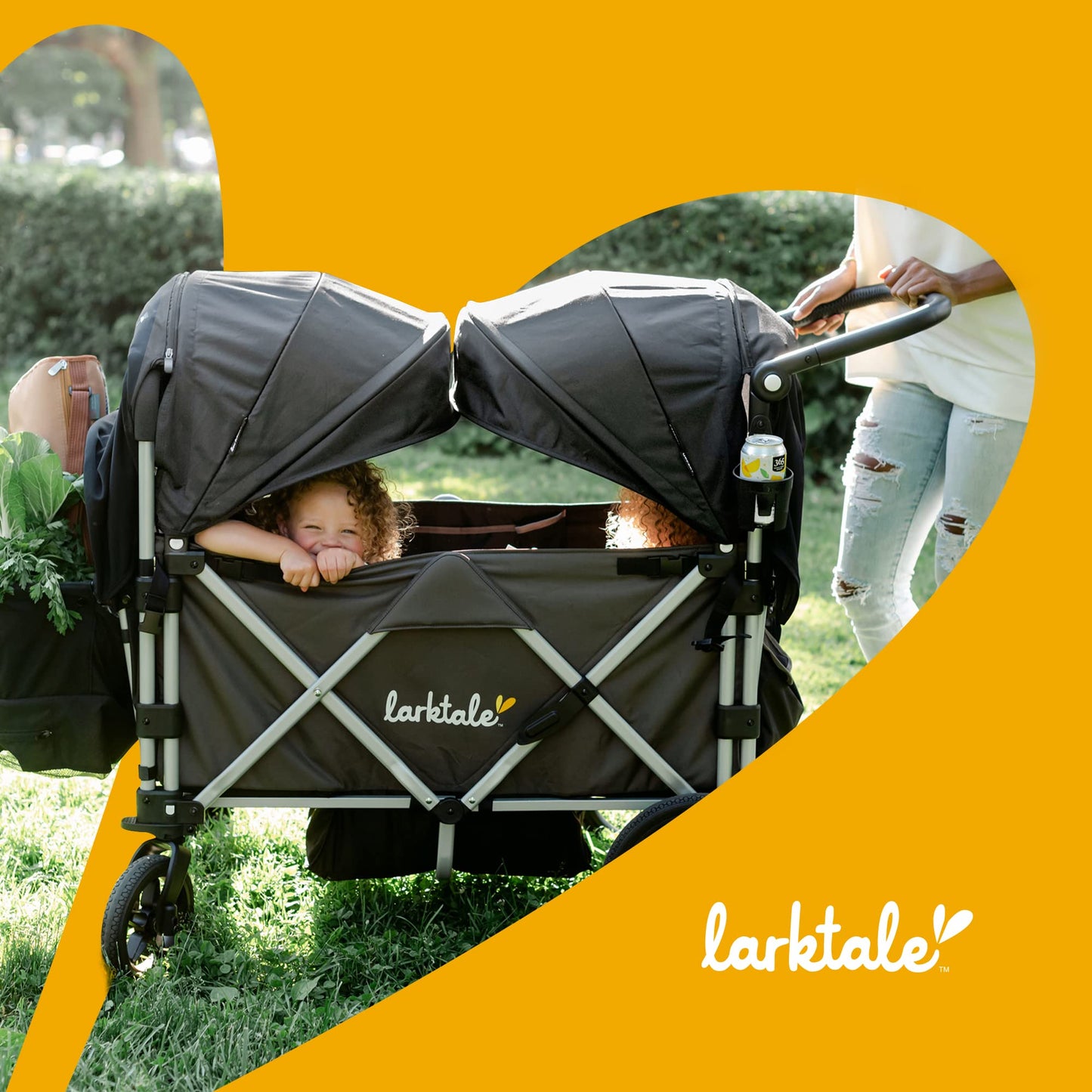 Larktale Sun Canopy Set For The Caravan Stroller/Wagon, Freshwater Blue