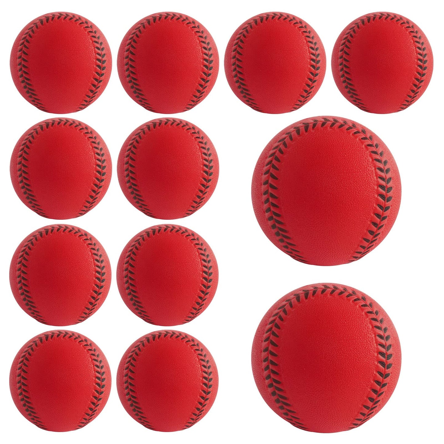 Baisidiwei Soft Baseballs  Foam Training Baseball 12 Pack for Kids Regulation Size Foam Baseballs for Soft & Safe tossing  Catching and Batting Practice (red)