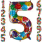 Large Rainbow Number 5 Foil Balloons 40 Inch Helium Big Mylar 2Nd Balloon For Birthday Party Decoration Neon