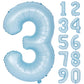 40 In Matte Blue Number Balloons Helium Foil Mylar Balloon Birthday Party Banquet Decoration Digital 3