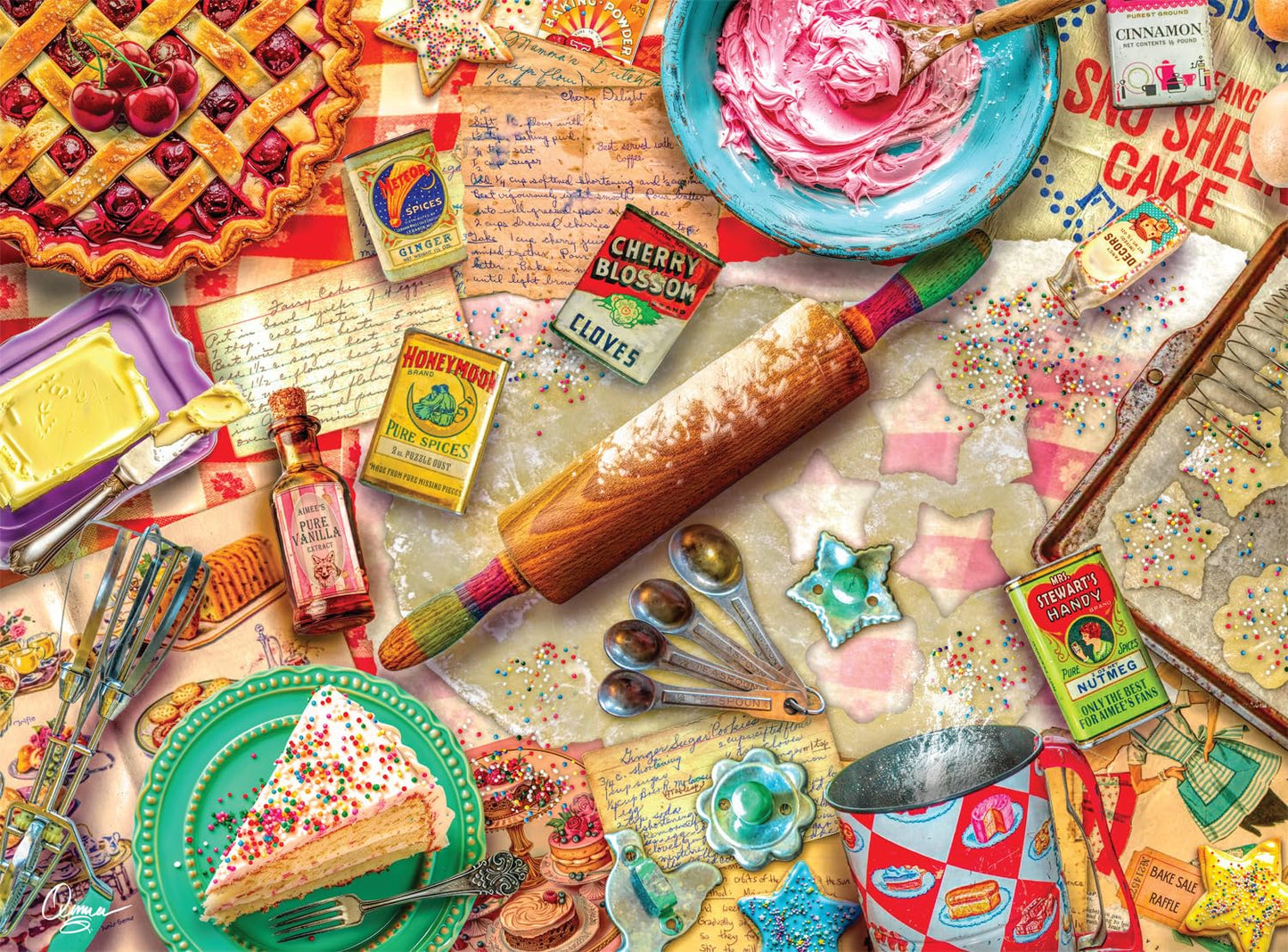Buffalo Games 1000 Piece Jigsaw Puzzle - Aimee Stewart The Nostalgic Baker, Multicolor, 26.75 x 19.75 Inches, Challenging Fun for Adults
