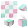 Tamiplay 16 Tiles Foam Play Mat, 0.4 Inch Thicked Interlocking Floor Mats With Solid Colors, Squares Baby Play Mat, Eva Foam Puzzle Floor Mat Foam Mats For Kids, Baby, Toddlers(White/Pink/Bean Green)