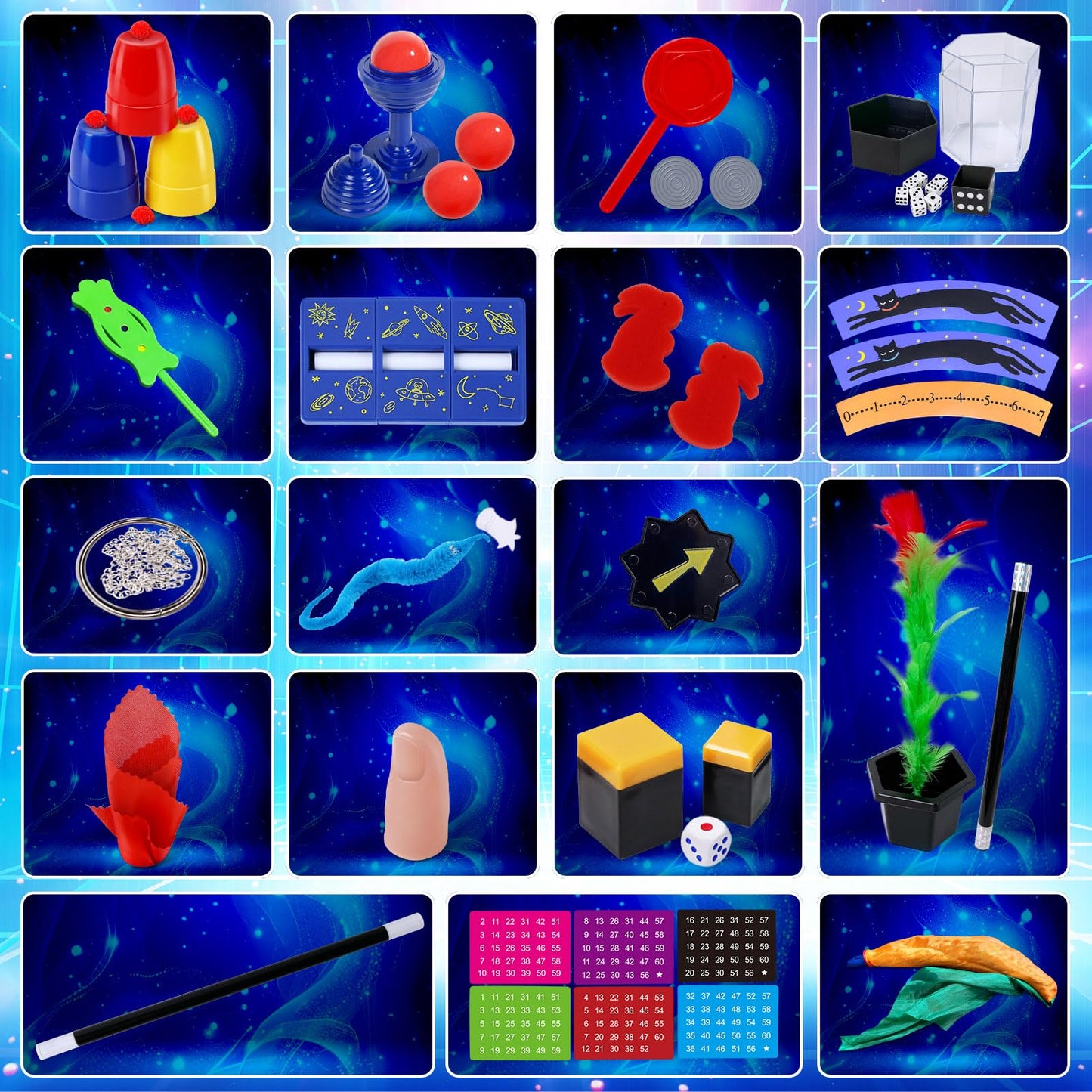 PATIFEED Magic Kit for Kids, 40 Easy Magic Tricks, Age 6-8, Multicolored, Plastic, Model JSTKH003