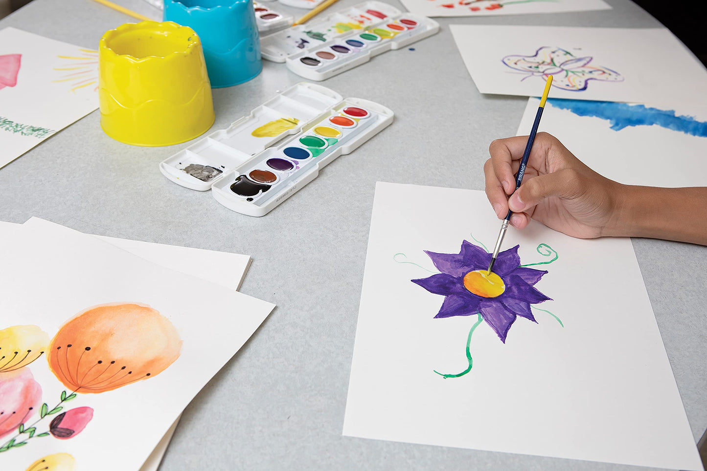 Creativity Street Stable Water Pots, Assorted Colors, 4-1/2 Dia., 6 Pieces