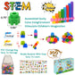Kashiaote Kids Toys Interlocking Learning Set, Stem Construction Set - Ages 3+ Stem Toys 300 Pcs - 9 Colors