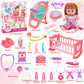 Baby Doll Toys Set, 14' Doll Toys, 25Pcs Doll Care Toy Playset, Toddlers Toy Doll Set Incl Cradle Crib, High Chair, Milk Bottle, Pacifier, Diaper, Baby Toy Gift For Age 3 4 5 6+ Years Old Girls Boys