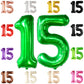 Katchon, Dark Green 15 Balloons Number - 40 Inch | Green Number 15 Balloons For 15Th Birthday Decorations | 15 Birthday Balloons For 15Th Birthday Decorations For Boys | Green Birthday Decorations