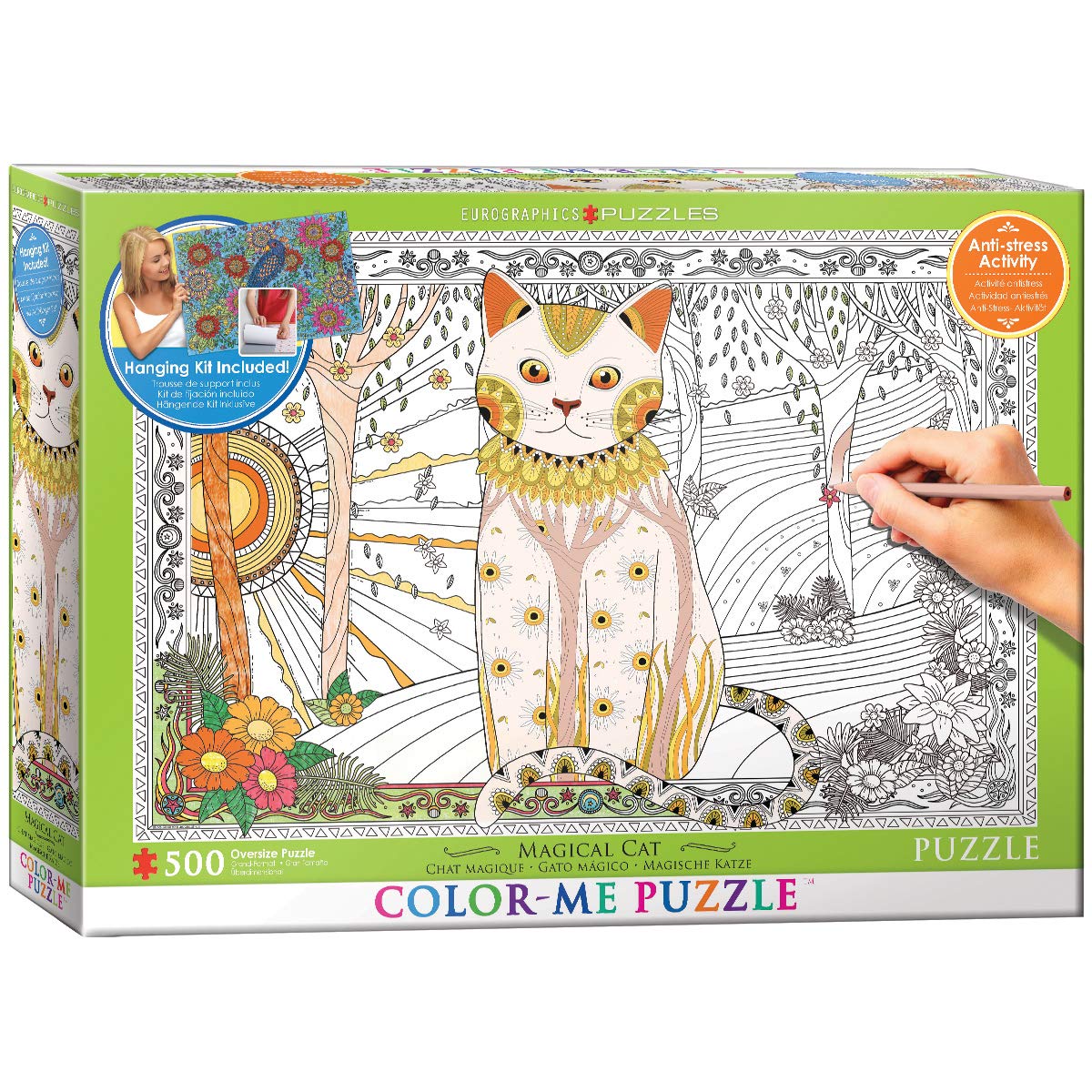 EuroGraphics Magic Cat Color Me Puzzle (500 Piece)