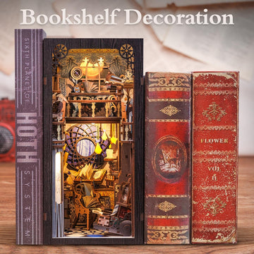 Fsolis Book Nook Kit, Diy Miniature Room House Kit For Adult Activities Decorative Bookend Bookshelf Bookcase Decor Birthday For Women Teens (Nebula Common Room)