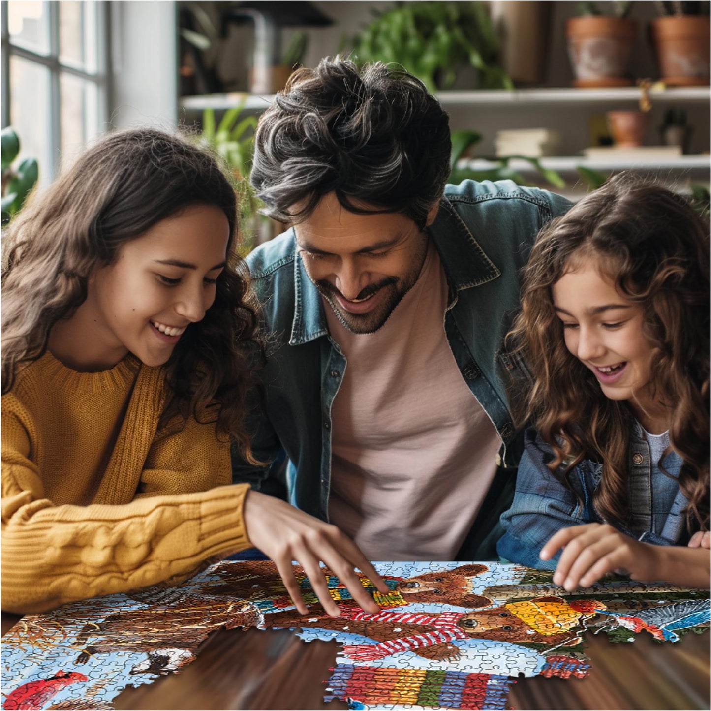 White Mountain Visiting The Snowman Winter Puzzles 500 Pieces Theme Jigsaw Puzzle For Kids Adults And Family