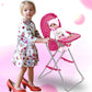 Fash N Kolor Baby Doll High Chair, Fits 18 Inch Baby Dolls, Pink Color Toys High Chair For Dolls