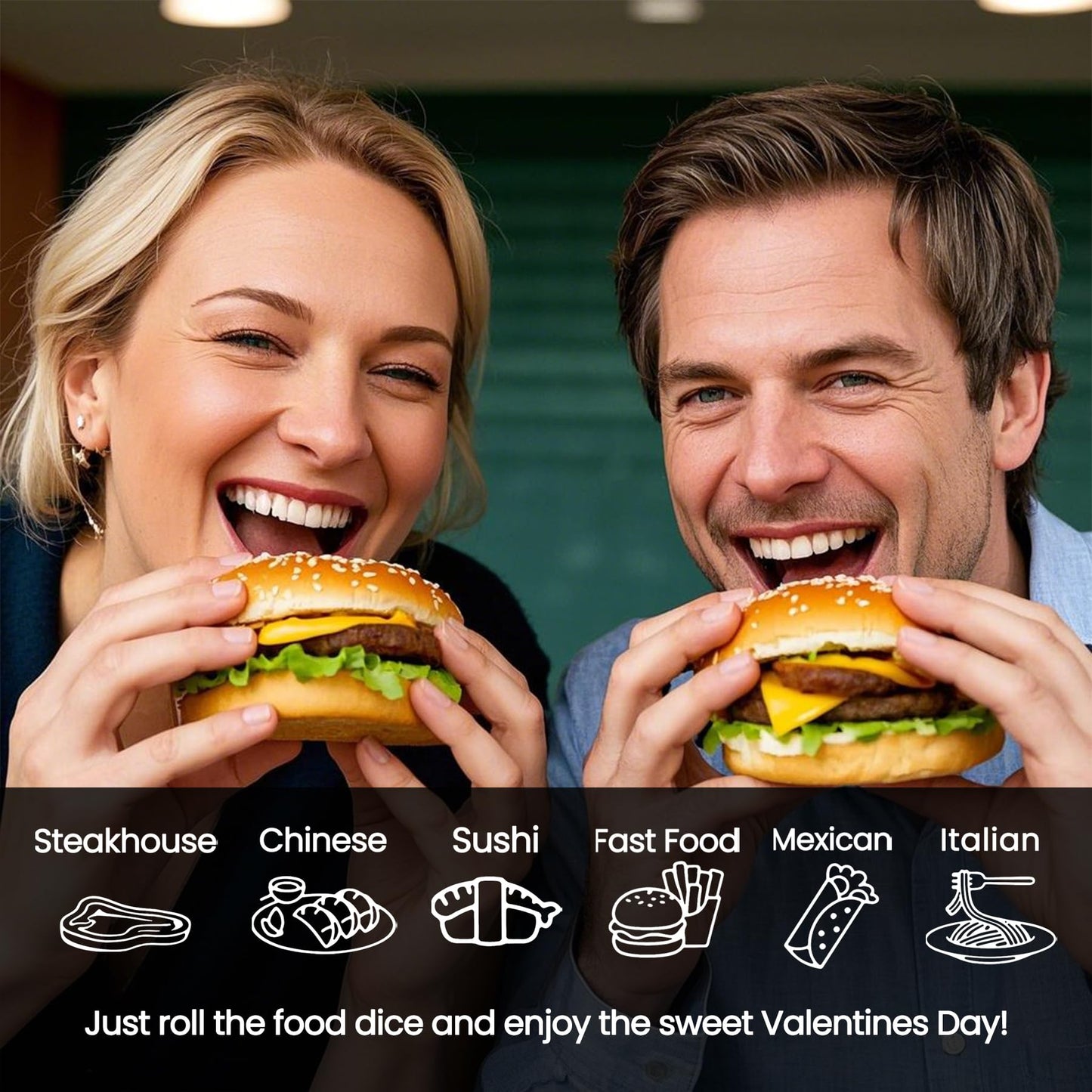 Valentines Day Gifts For Him Her,Food Dice,Anniversary Steel Food Decision Dice Couple Gifts For Women Men Christmas Birthday We