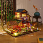 GuDoQi DIY Miniature Dollhouse Kit  1:24 Scale Tiny House kit with Music Plant DIY Craft Kits  Model Craft Kits for mature-themed to Build  Great Handmade Craft Gift for Birthday  Japanese Villa Courtyard