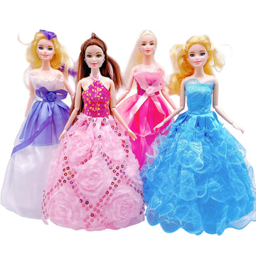 5 Sets Doll Clothes Handmade Doll Dress For 11.5 Inch Doll Wedding Party Dresses Gown Outfit Costume Suit For 11.5 Inch Dolls Random Styles