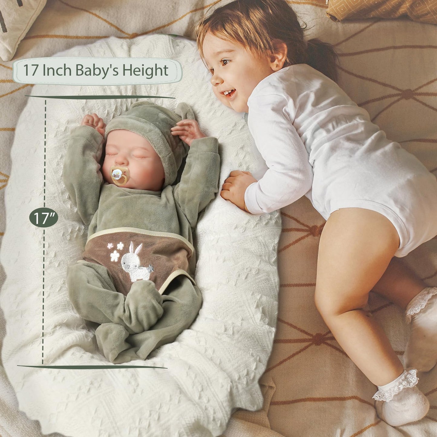 Babeside Lifelike Reborn Baby Doll - 20' Handmade Real Life Realistic Newborn Soft Cloth Body Baby Boy With Toy Accessories Gift Set For Ages 3+