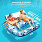 JCLEAL Pool Float Lounger mature-themed Inflatable Pool Floaties Rafts for 2 Person Extra Large Recliner Tanning Lounge Chair Water Floaty with Backrest Footrest Cup Holder for Party River Beach Lake Vacation