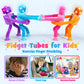 Delighkidz Robot Fidget Toys For Kids : 4 Pack Led Robotic Pop Tubes Telescopic Suction Cup Sensory Toy For 2 3 4 5 6 7 8 Year Old Boys Girls Easter Birthday Gifts For Kid Ages 2-4 Toddler Travel Toy