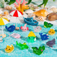 FFNIU 60Pcs Mini Resin Animals - Ocean Themed Figures for Fish Tank, Micro Landscape Aquarium, Birthday and Sea Animals Themed P