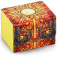 Uaono Deck Box For Mtg Cards, Trading Card Storage Box Holds 120+ Sleeved Commander Deck, Pu Leather Card Box Suits Tcg Magic Cards With 2 Dividers (Yellow,Sun)
