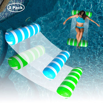 2 Pack Float Hammock,Pool Float Lounger,Water Swimming Floating Bed Hammock,Comfortable Inflatable Lounger, For Adults Vacation Fun And Rest