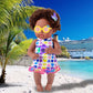 Dollbie 14 Inch Reborn Baby Dolls Black African American Baby Doll With Hair Doll & Accessories (1 Doll+2 Sets Clothes+7 Pcs Acc