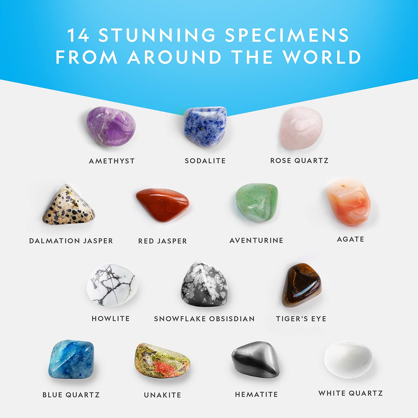 Blue Marble NATIONAL GEOGRAPHIC 10 lb Premium Polished Tumbled Stones & Crystals - Multicolor Arts & Crafts Rock Kit for Kids