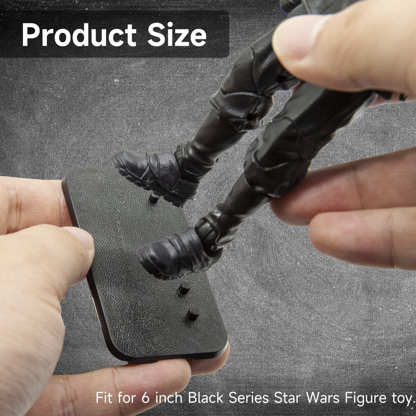 Generic EBCO 50-Piece Plastic Action Figure Display Stand Base, Multi-PEG Support for 6" Star Wars Figures, Black, Model P8150-BLACK