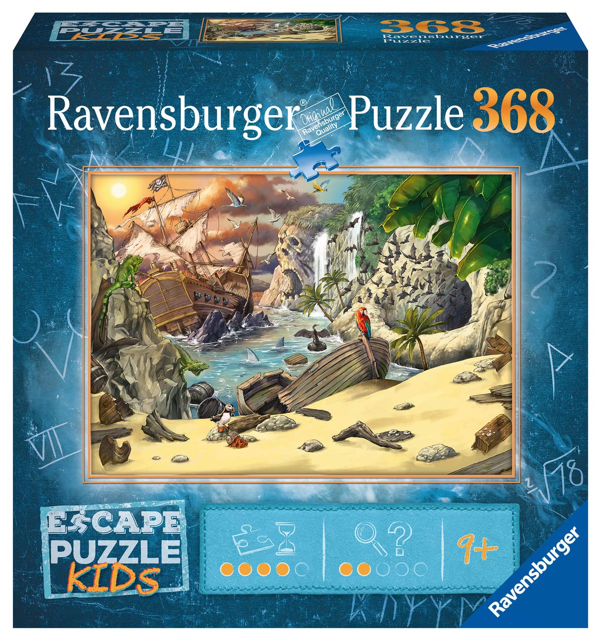 Ravensburger Escape Kids Puzzle - Pirates Peril | 368 Piece Jigsaw Game for Kids | Engaging Storyline with Hidden Riddles | Quality Materials  Matte Finish | FSC Certified  Climate Pledge Friendly