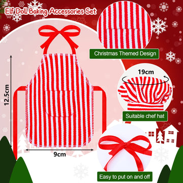 6 Pieces Santa Clothing Elf Dance Skirt Set Christmas Elf Skirts For Christmas Doll Holiday Decorations (Not Include Doll)(Modern Style)