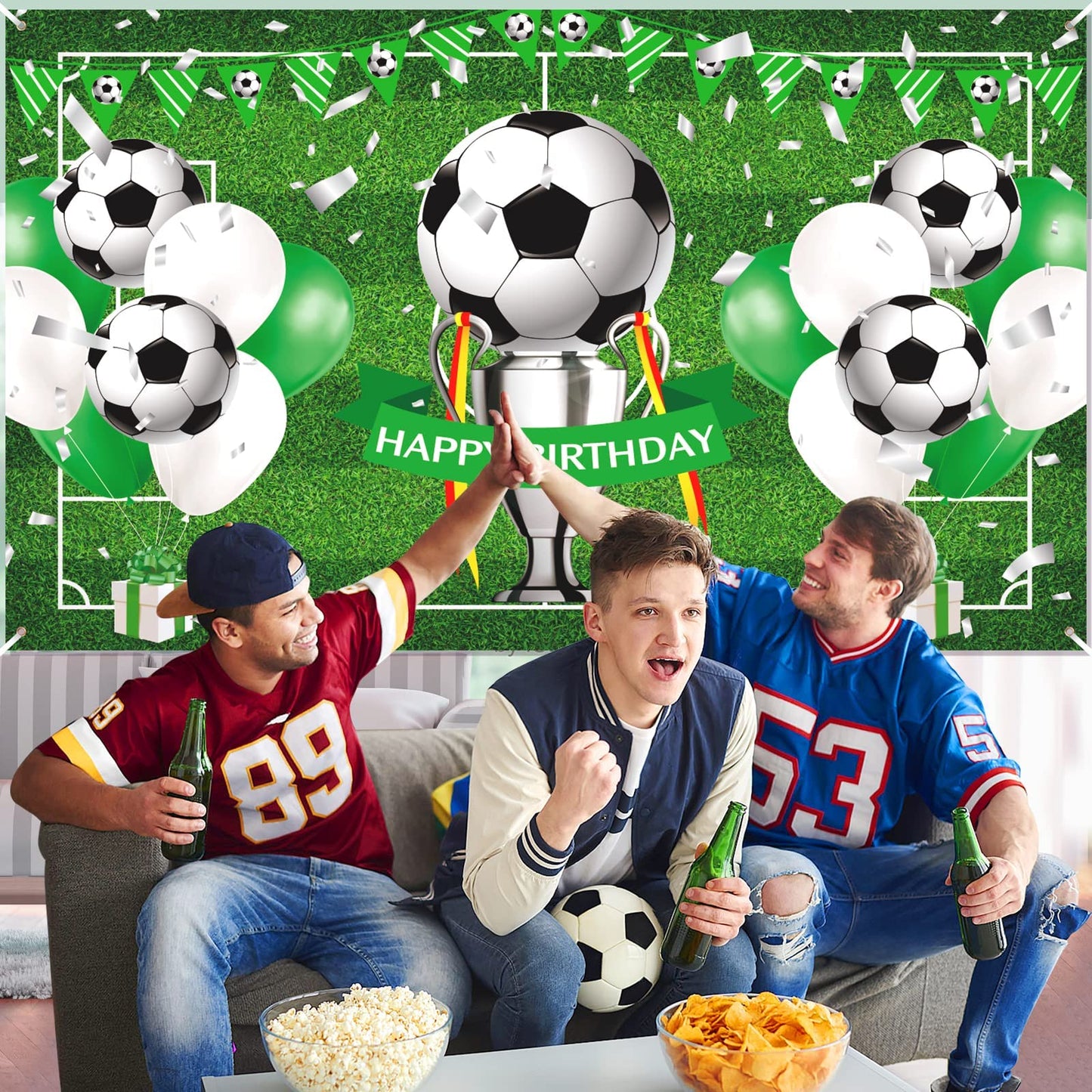 Soccer Birthday Party Decorations Soccer Happy Birthday Banner For Boys Teens Large Sport Themed Birthday Banner For Soccer Football Birthday Anniversary Holiday Party Supplies