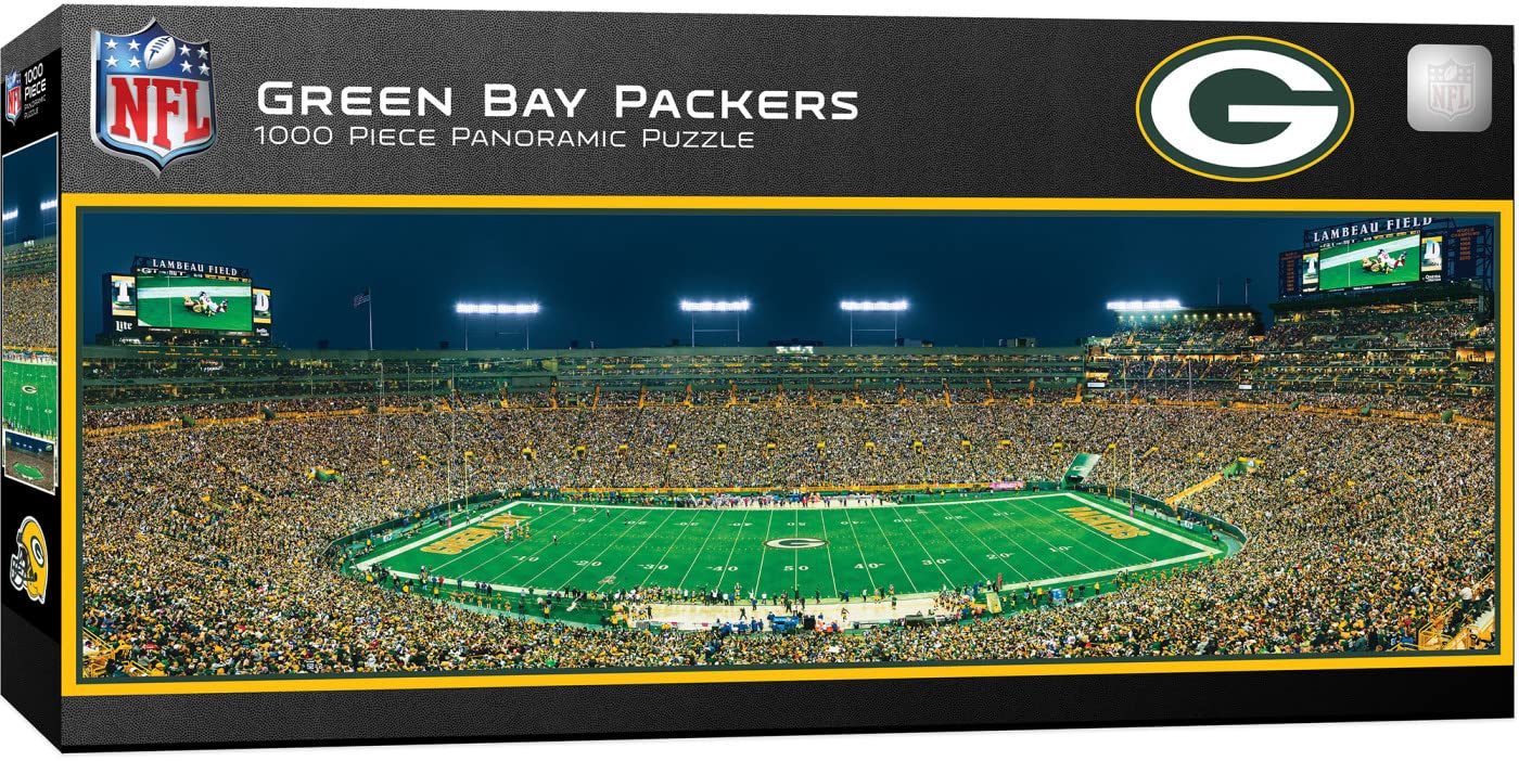 Masterpieces 1000 Piece Sports Jigsaw Puzzle - Nfl Green Bay Packers Center View Panoramic - 13'X39'