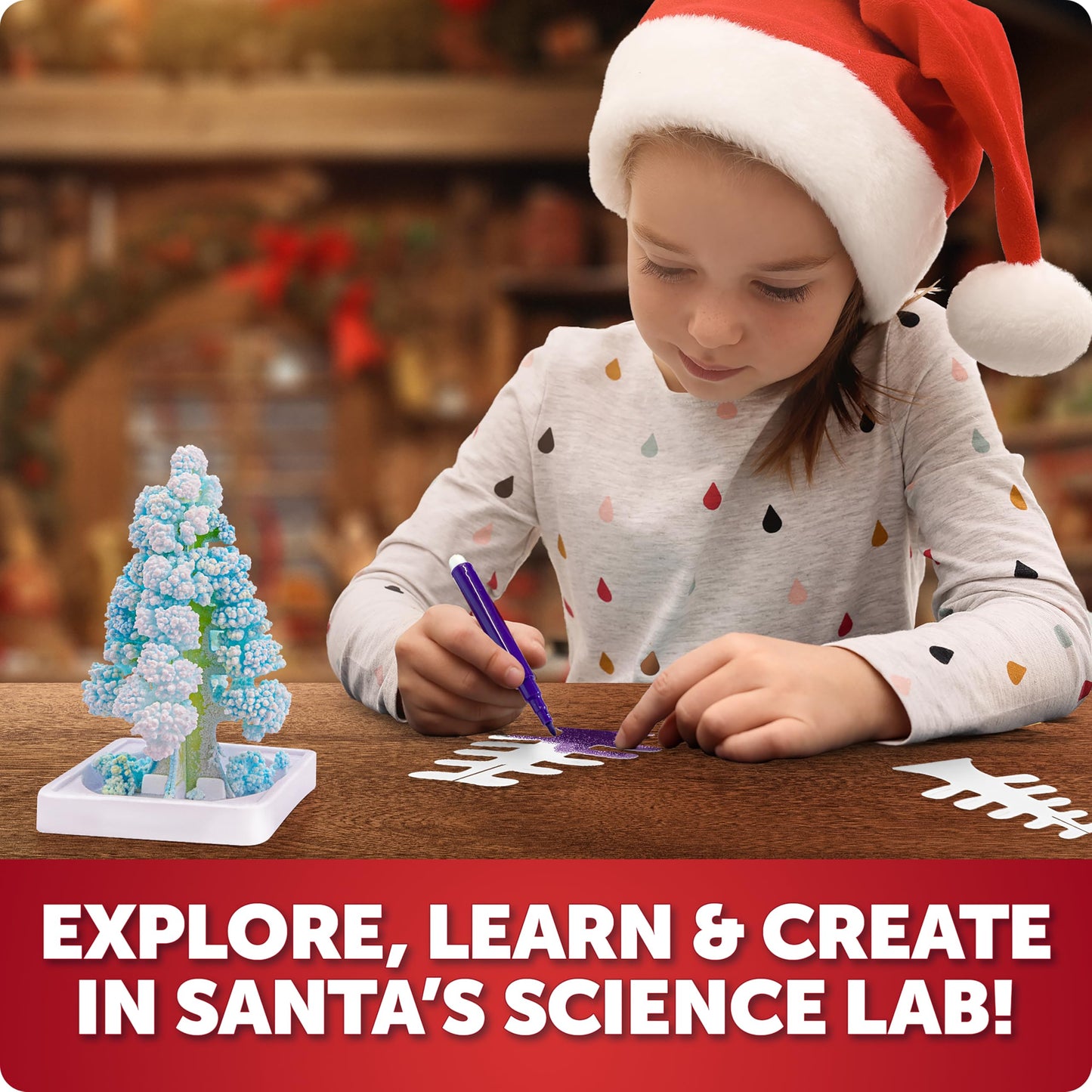 Santa'S Christmas Science Workshop - Holiday Stem Kit For Kids With 5 Magical Experiments & 20 Bonus Activities, Educational Sci