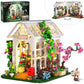 Hogokids Flower House Building Set With Led Light - 1332 Pcs Garden House Buiding Toy With Flowers Potted Plants Parrot Cat Animals Playset Greenhouse Model Xmas Gift For Adults Teens Girls 6-12 Years