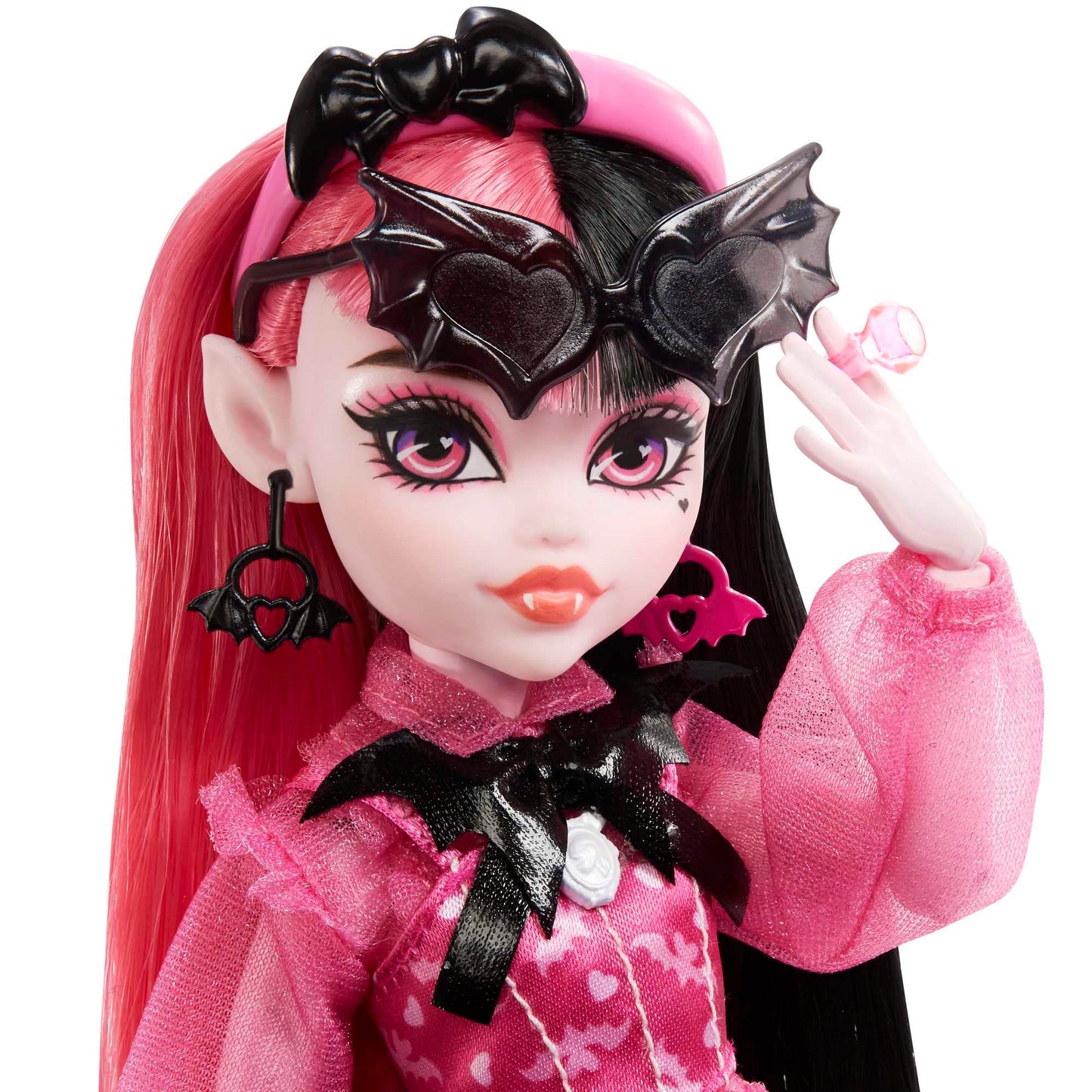 Monster High Draculaura Fashion Doll, Pink & Black Hair, Includes Accessories & Pet Bat, Model HHK51, Multicolor