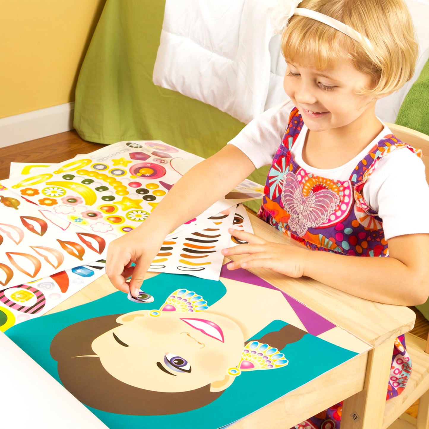 Melissa & Doug Make-a-Face Sticker Pad - Fashion Faces, 20 Faces, 5 Sticker Sheets - FSC Certified