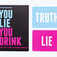 DSS Games You Lie You Drink Party Game - Medium Pink Cardstock, Model 859575007330