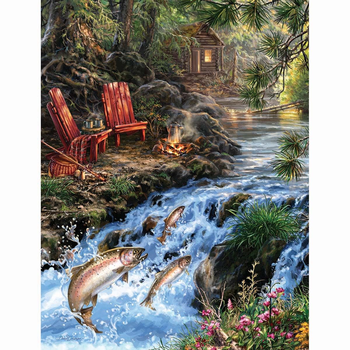 Springbok's 500 Piece Jigsaw Puzzle The Fishing Hole - Made in USA